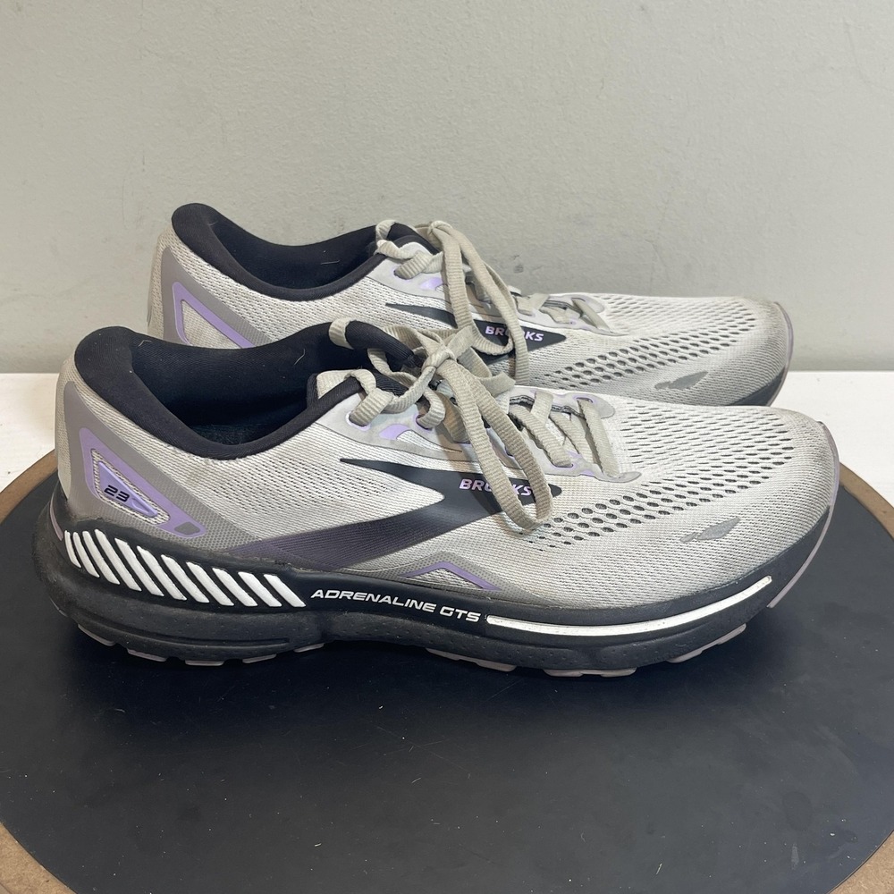 Brooks Adrenaline GTS 23 Shoes‎ Womens Size 9.5 Gray Lavender Running Sneakers